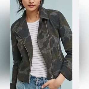 Anthropologie Gray Camouflage Utility Jacket size medium